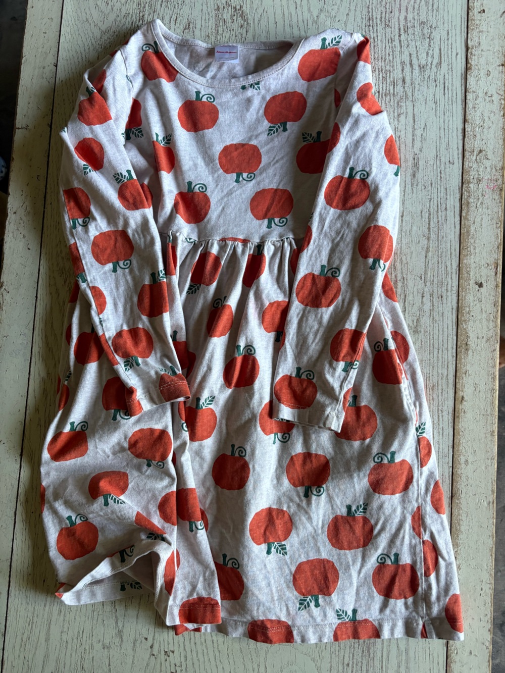 Hanna Andersson White Tee with Orange Pumpkin Motif